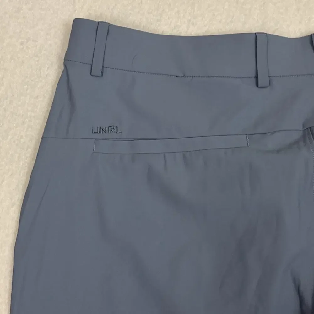 UNRL Concourse Golf Pants Mens Large 34-36 Tall Storm Blue Stretch Performance